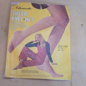 Vintage Knee His Nude Heel Reinforced Toe One Size Sealed Package Unused